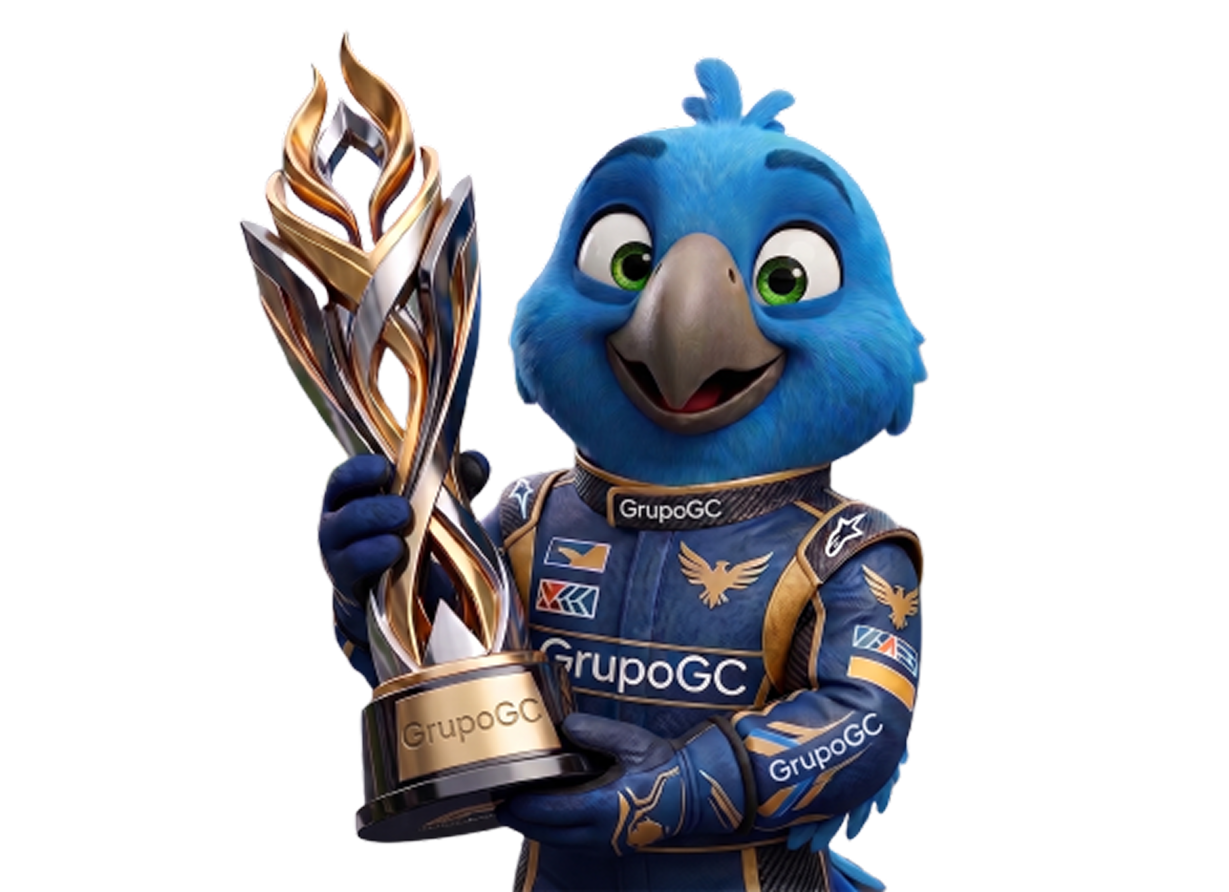 Mascote GrupoGC com troféu
